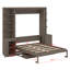 Grand lit escamotable avec bureau, tablettes et armoires ouvertes, lit escamotable pliable en bois avec poste de travail et tiroirs-121886218
