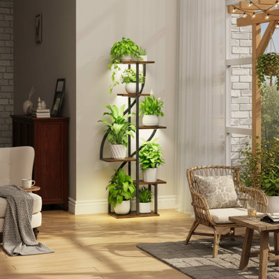 Support pour plante 51 po à 6 niveaux avec lumières de croissance