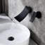 Robinet mural noir mat pour la salle de bain, bec large, régulation exacte de la température et du débit d'eau, s'adapte au montage de lavabos de salle de bain, taux de contrôle précis et large, adapté-128724095