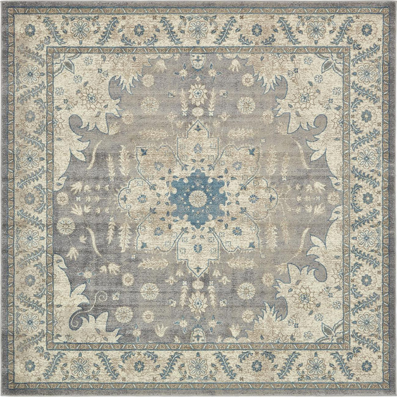 Gwendolyn Floral Indoor Rug, Square 5' - 2