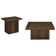 2-piece Square Cocktail Coffee End Table Set, Latte