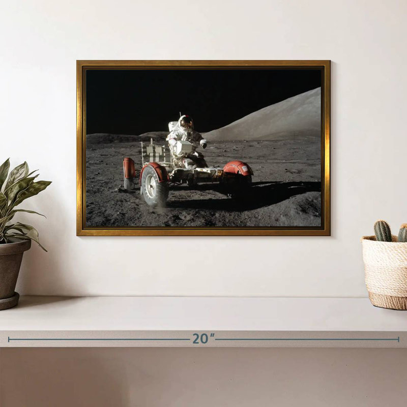 Atterrissage lunaire Apollo 17, 13 po x 9 po, Cadre flottant doré