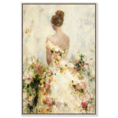 Flower Gown III Framed Canvas Print Floral Glam Art by Art Remedy, Silver Frame, 16 x 24