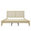 Lit plateforme en bois massif avec rotin-347420972