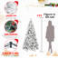 Arbre de Noël de 5 pi avec apparence floquée et 250 lumières blanches chaudes, 518 pointes, branches enneigées et à aiguilles dures, installation rapide, support en métal solide pour les Fêtes, installation facile, saison des fêtes