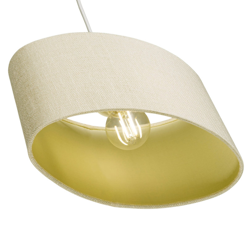 Ibiza 18cm H Linen Drum ( Screw On ), Cream, 18cm H x 30cm W x 16cm D