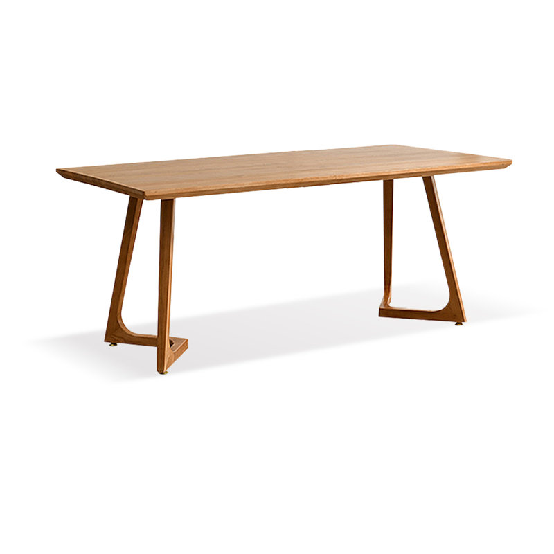 Table de salle à manger rectangulaire en bois massif brun, H 29,53 po x L 62,99 po x l 31,5 po