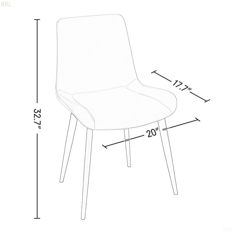 Chaises de salle à manger 4 pièces, chaises de cuisine et de salle à manger modernes, siège rembourré en similicuir et pieds robustes en métal