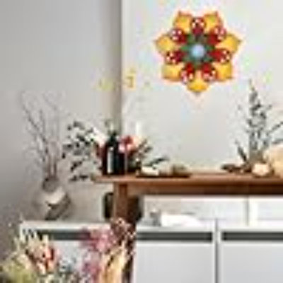 Décoration murale fleur en métal, décorations murales florales en métal multicolores de 11 po, décoration de jardin printanier pour l'intérieur et l'extérieur, art bohème pour salle de bain, salon, cuisine, bureau de patio
