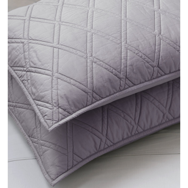 Cotton Sateen Coverlet, Purple, King Coverlet + 2 Shams