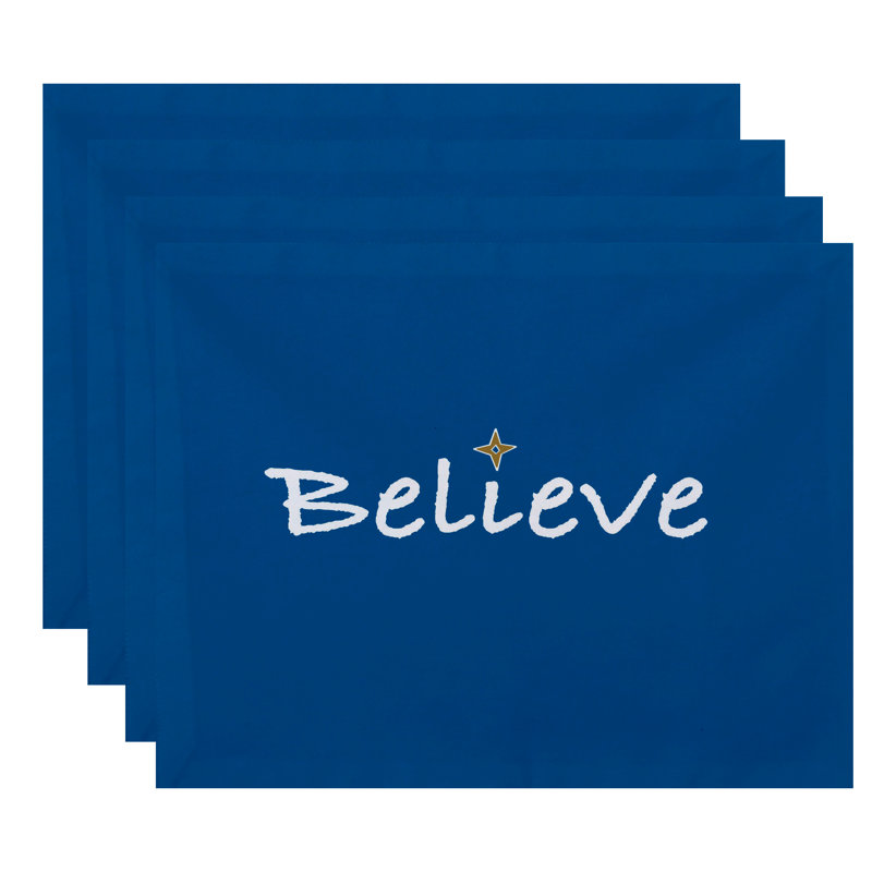 Ensemble de napperons 4 pièces Annica Believe, Bleu sarcelle