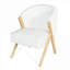 Chaise d'appoint compacte en tissu de polyester blanc doux par Minimalist Seating pour le salon, la chambre à coucher et le bureau personnel