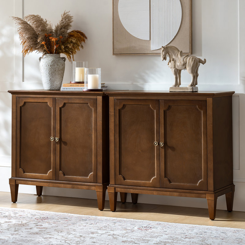 Acushnet 32" Tall 2-Door Accent Cabinet, Walnut
