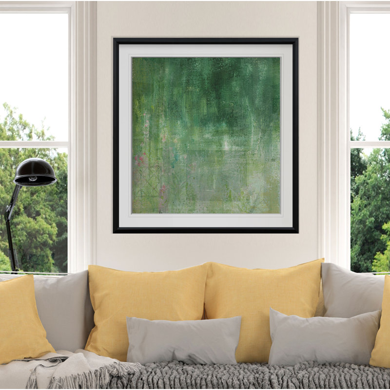 « cealdon jardin », peinture, H 16 po x l 16 po x P 2 po, Cadre noir