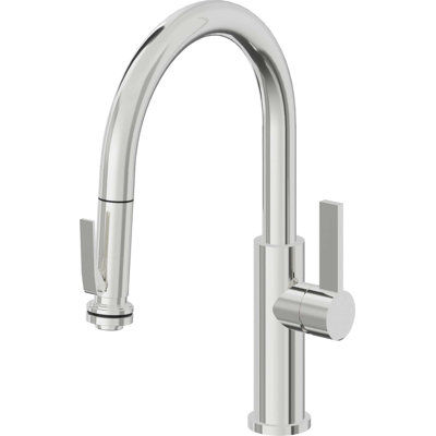 Corsano Contemporary Pull Down Kitchen Faucet with Squeeze Sprayer Low Spout and FB Series Handle