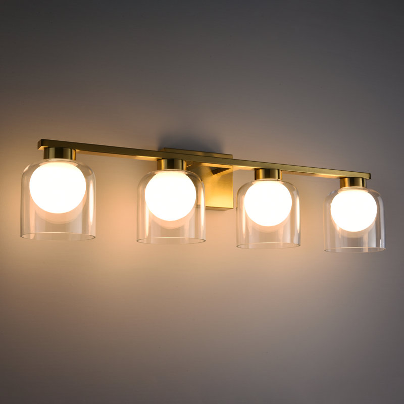 Éclairage pour meuble-lavabo à DEL réglable 4 lumières 28 "3CCT 3000K / 4000K / 5000K 28", Laiton poli, 4