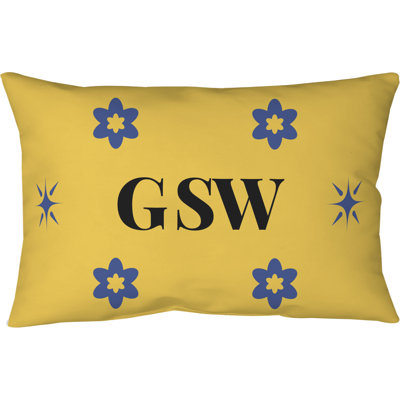 Golden State Basketball Artwork Woven Blown & Closed Pillow 17 inch x 18 inch