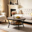 Table basse ronde à 2 niveaux avec bords festonnés Aderes-975174606