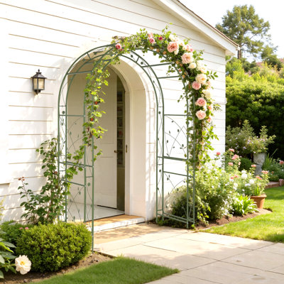 53" W x 22" D Metal Arbor in Black