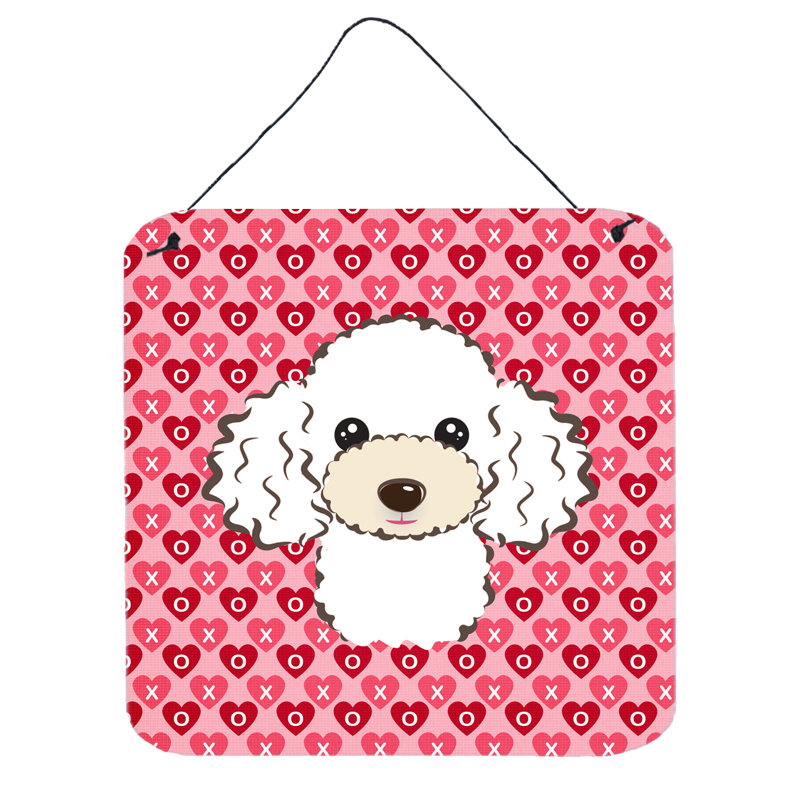 Décoration murale Poodle Hearts, Blanc