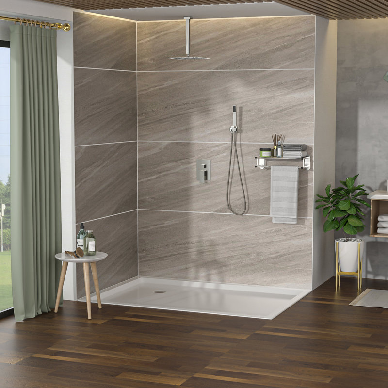 Dual Shower Head In Brushed Nickel - 10 Inch Square Ceiling Mount With Rainfall And Handheld Shower, Easy To Install Rain -balanced Valve Detachable