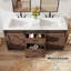 Ensemble de meuble-lavabo double en bois manufacturé 2 tiroirs 2 portes Chimira-129439377-134039060