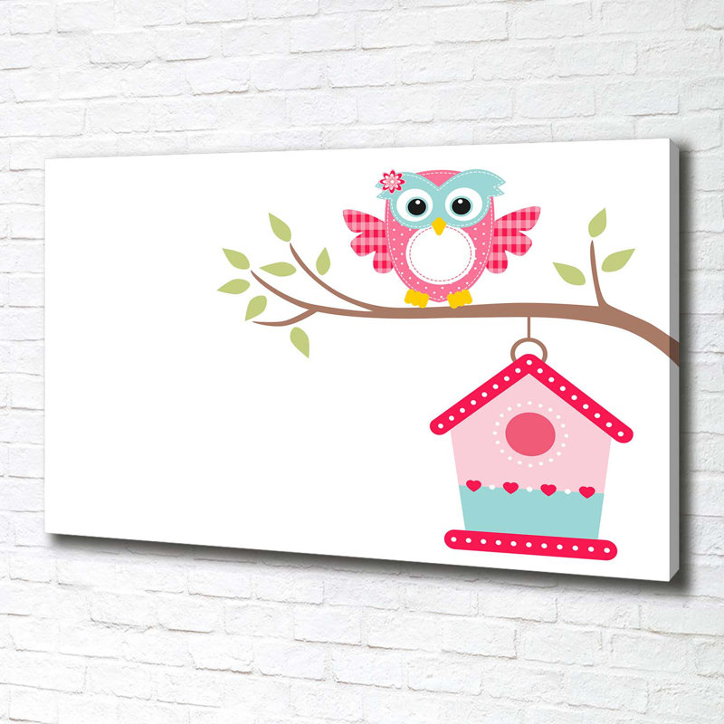 Owl On The Branch - Wrapped Canvas Print