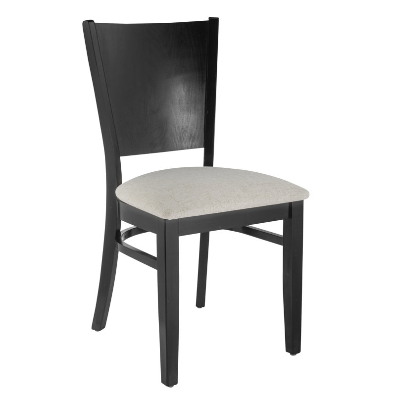 Irving Place 18'' H Linen Upholstered Beech Side Chair, Black