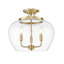 Annabell 15.75 inch Burnished Brass 3 Light Semi Flush Mount