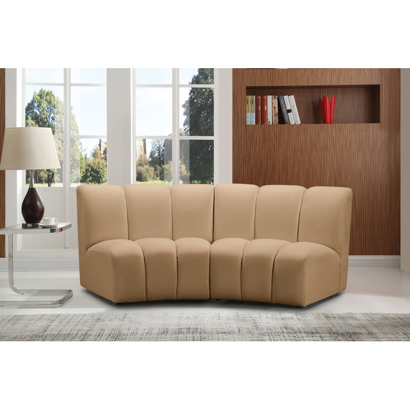 Canapé modulaire en velours Infinity, 2 pièces, Velours brun clair