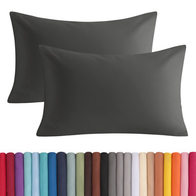 Brushed Microfiber Pillowcases with Envelope Closure, All Season Comfortable Pillow Covers, 2 Pack