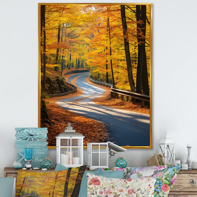 Passerelle, route d'automne dans la forêt III
