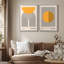 «Mid Century Modern Boho Bauhaus Solar Sun», reproduction d'art encadrée sur toile, 2 pièces-71660217-71660215