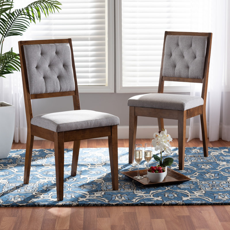 Chaise parsons Sosigènes, gris, Noyer brun