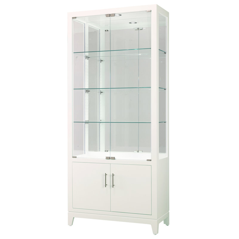 Larson Lighted Curio Cabinet, Gloss White