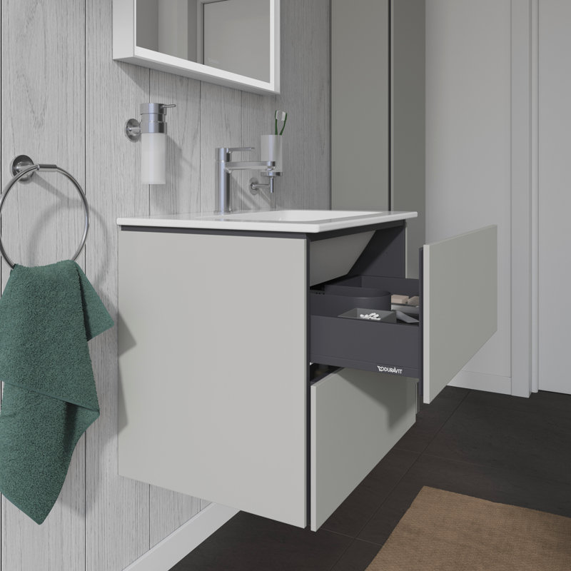 Base de meuble-lavabo simple murale Duravit seulement (gris béton mat) , Gris béton mat