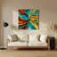 Aquarelle abstraite, art mural en métal brun 74-1178435819