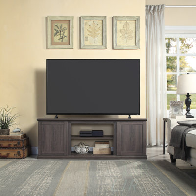 Traditional Barnlike Free Standing TV Stand With Open Shelves And Concealed Storage, Perfect For Living Room And Bedroom, TV Stand