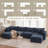 146'' Upholstered U-Shape Sectional Cloud Couch With Storage Ottoman-1176738480