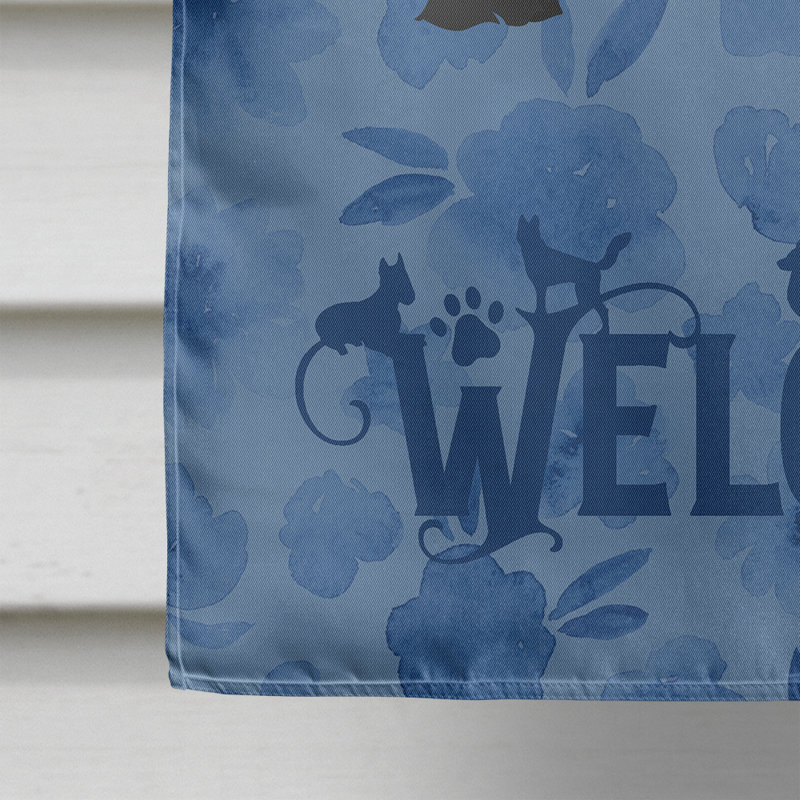Caniche en polyester à 2 côtés 40 x 28 po standard welcome drapeau maison, Chien chinois à crête 2