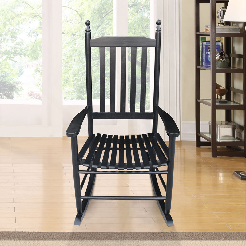 Chaise berçante en bois, Noir