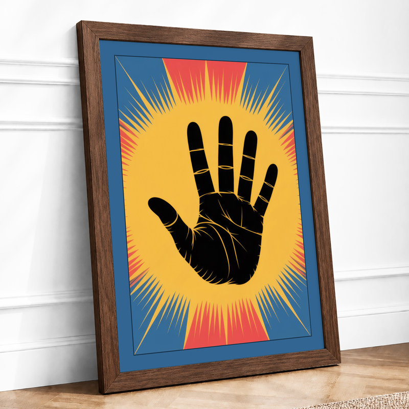 Hand Of Power Graphic Design - Print, A2 - 59.4 x 42.0 cm, Walnut