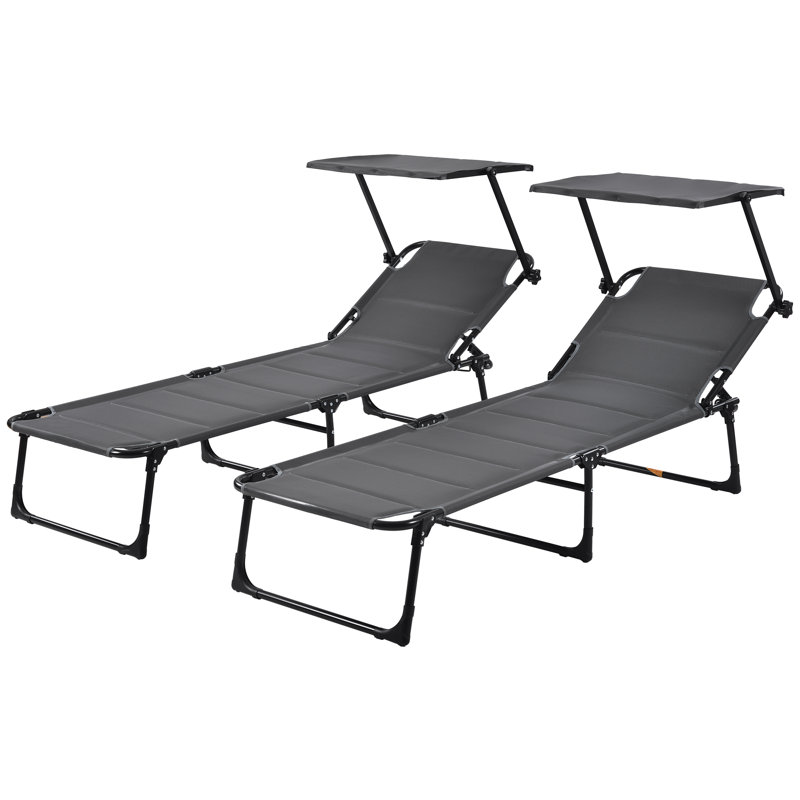 Bunya 186cm Long Reclining Single Chaise with Cushions, Grey