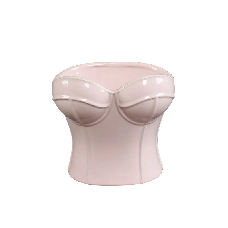 7.25"h Ceramic Corset Vase