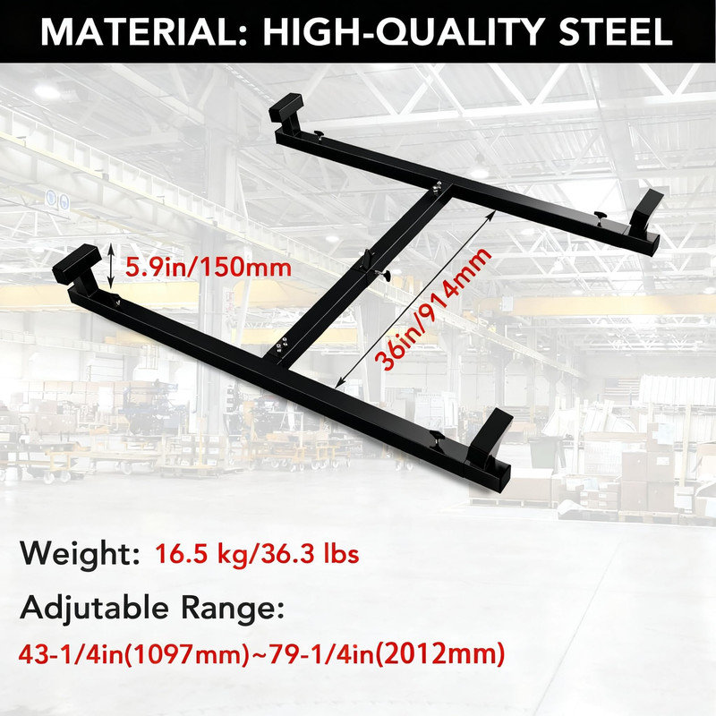 Lève-plateau réglable de 363 kg (800 lb) – Lève-charge robuste en acier pour camionnettes, noir