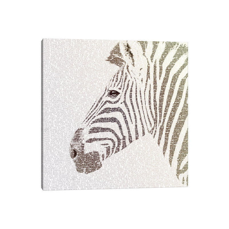 The Intellectual Zebra by Paula Belle Flores - Wrapped Canvas Gallery-Wrapped Canvas Giclée, 30.48 cm H x 30.48 cm W