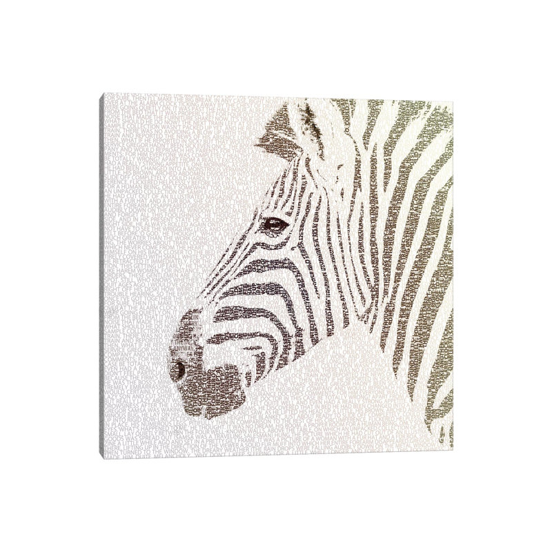 The intellectual Zebra 1 Piece Wrapped Canvas Painting, 66.04 cm H x 66.04 cm W x 1.91 cm D
