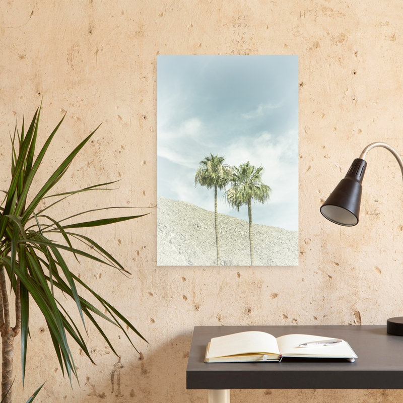 Art contemporain, art rétro bord de mer, palmier rétro minimaliste, H 48 po x l 32 po