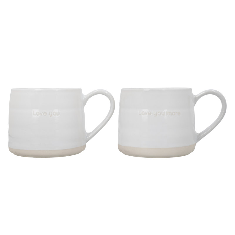 Mikasa Farmhouse Love Ceramic Mugs, 380ml, White