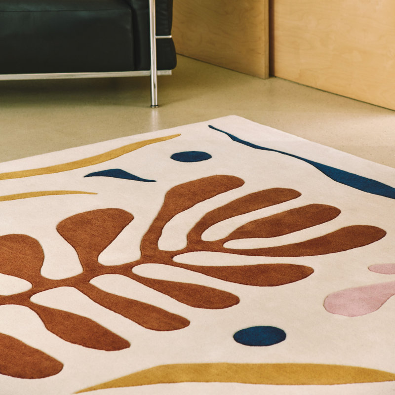 Corail Hand Tufted Wool Floral Area Rug, Rectangle 6'6" x 9'10"
